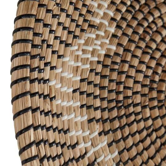 Set of 3 Natural Brown Seagrass Traditional Abstract Wall Decor, 29", 24", 20"